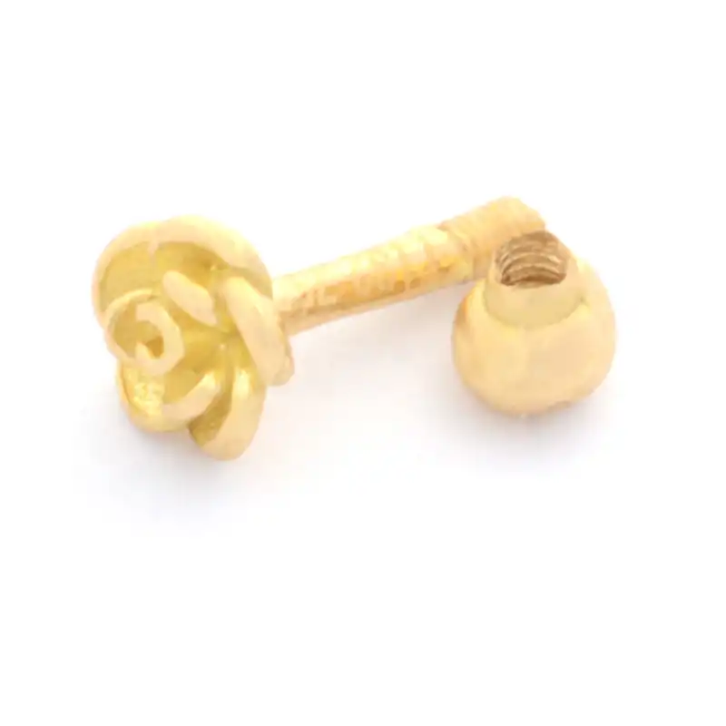 گوشواره طلا 18 عیار زنانه طلای مستجابی مدل گل کد 4