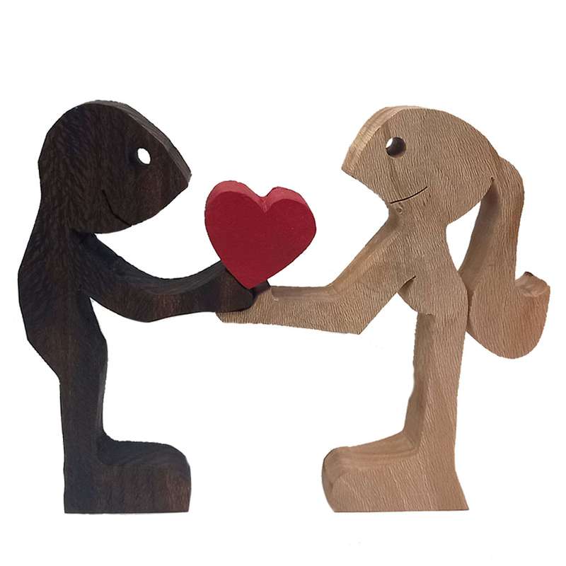 مجسمه چوبی طرح تقدیم با عشق کد 43