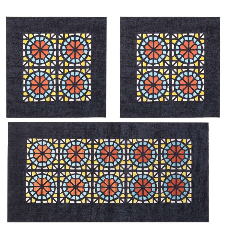 رومیزی مدل مخملی کد M0356 مجموعه 3 عددی