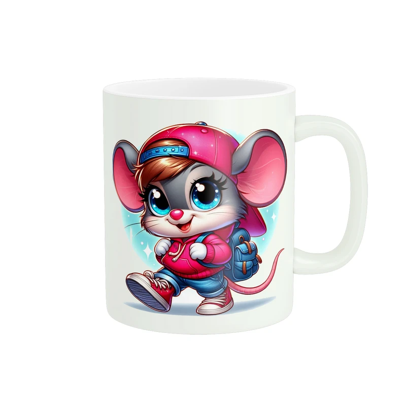 ماگ پادآفرین طرح عروسکی موش دانش آموز مدرسه کد PM545