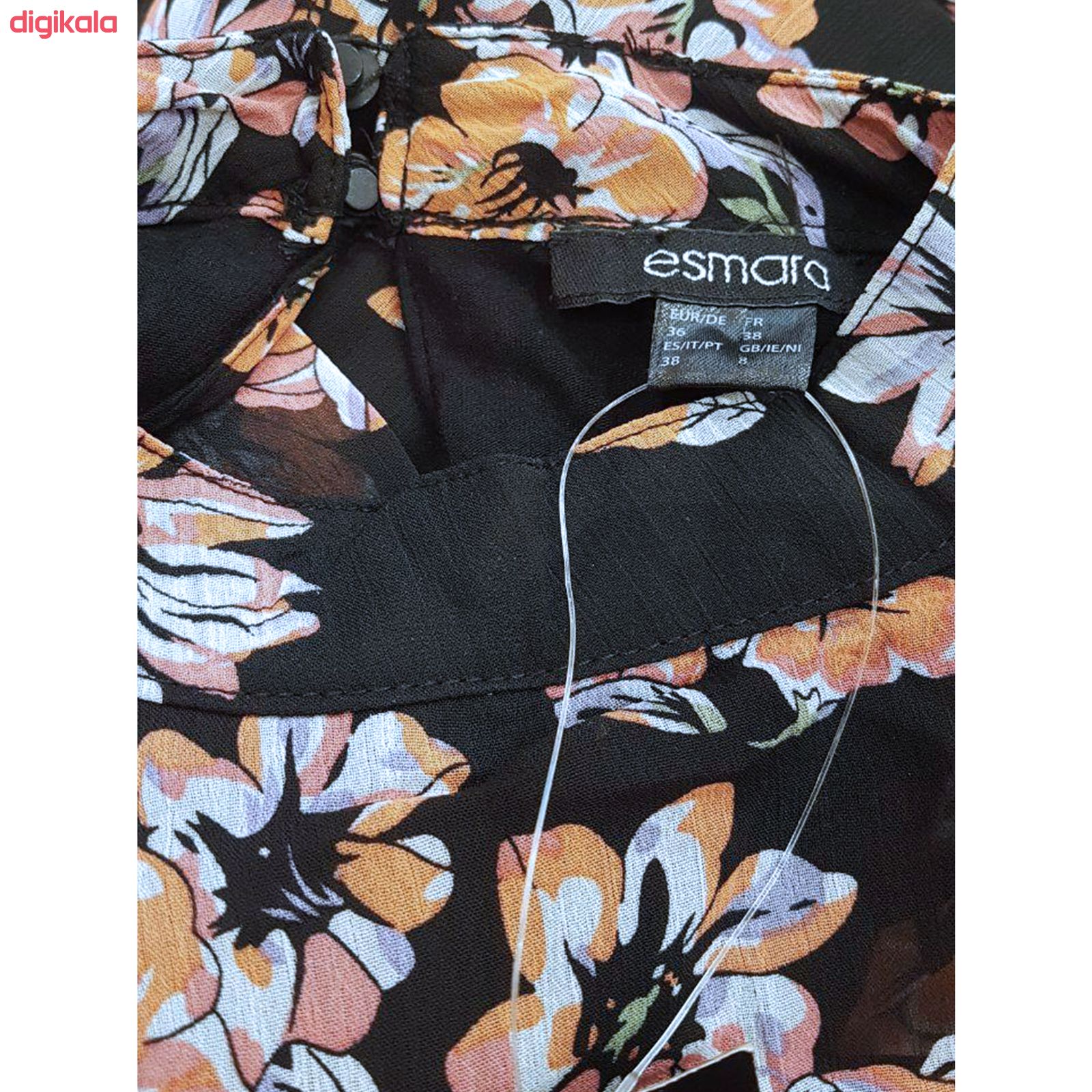 پیراهن زنانه اسمارا طرح شکوفه مدل SpringBLK main 1 2