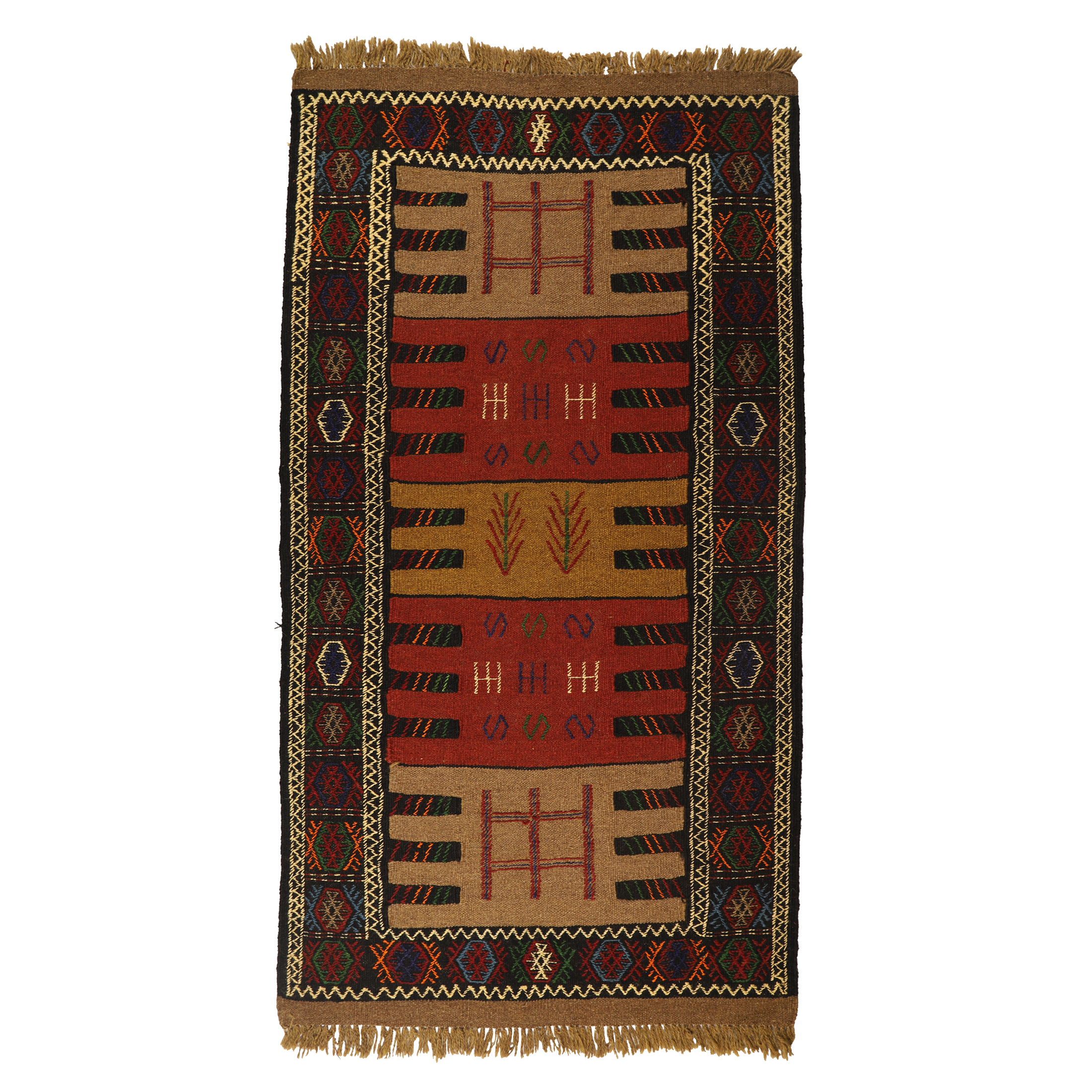 گلیم دستبافت دومتری طرح سفره کردی کد 1403102