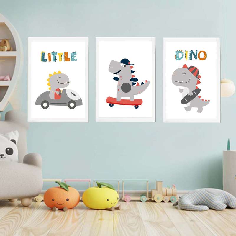 استیکر و تابلو کودک و نوزاد مدل دایناسور کد 382 مجموعه سه عددی