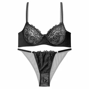 ست شورت و سوتین زنانه نوشه پوش مدل کد 85019 رنگ مشکی