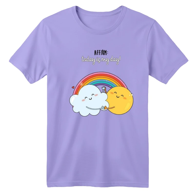 تی شرت آستین کوتاه بچگانه مدل خورشید و ابر