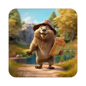 زیر لیوانی کاکتی طرح حیوانات کارتونی مدل mp27387