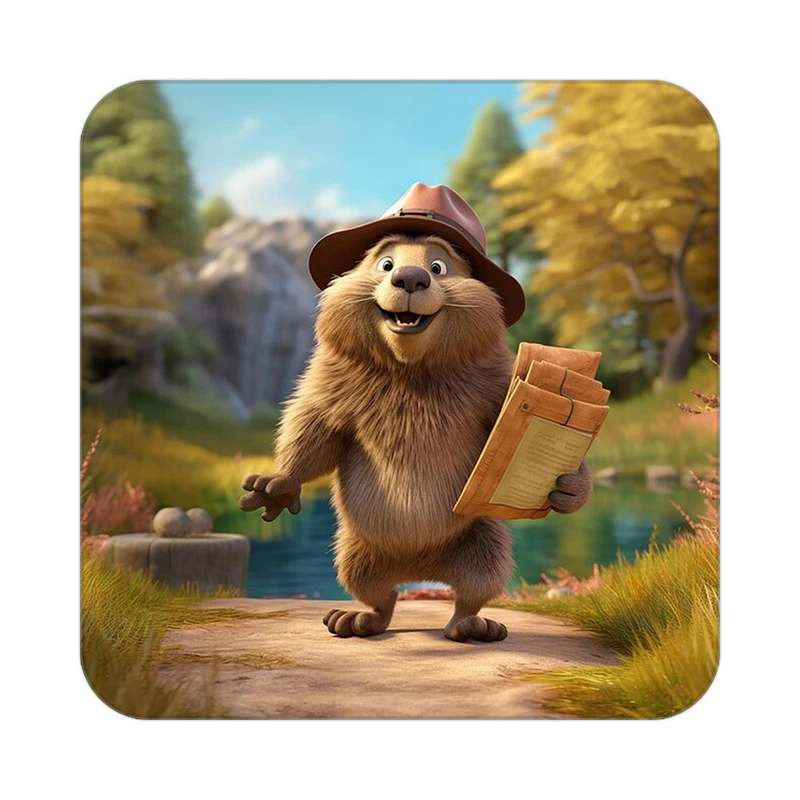 زیر لیوانی کاکتی طرح حیوانات کارتونی مدل mp27387