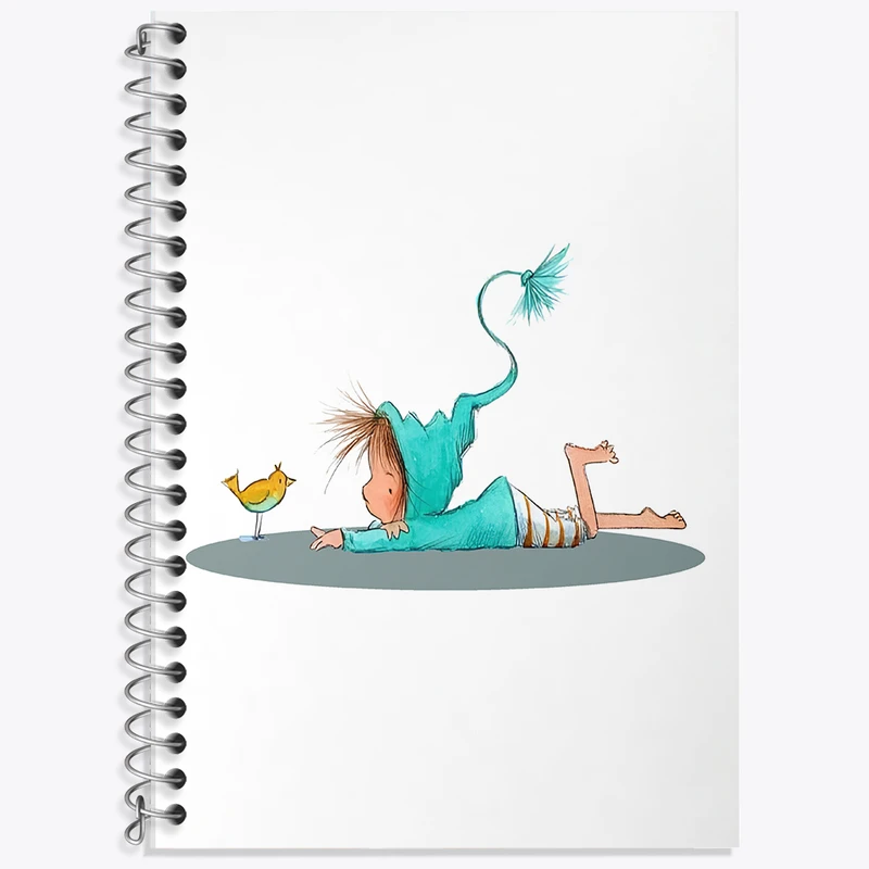 دفتر زبان 50 برگ خندالو مدل دو خط طرح دخترانه کد F8187