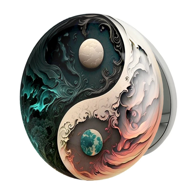 آینه جیبی خندالو طرح یین و یانگ مدل تاشو کد 30510