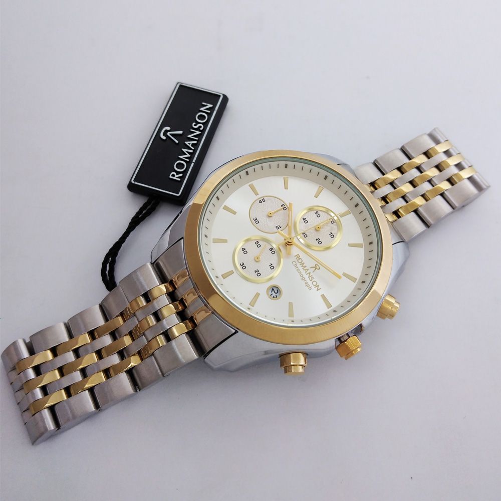 ساعت مچی عقربه‌ای مردانه رومانسون مدل بندفلزی سه موتور کرنوگراف ضدآب کد 25021 -  - 7