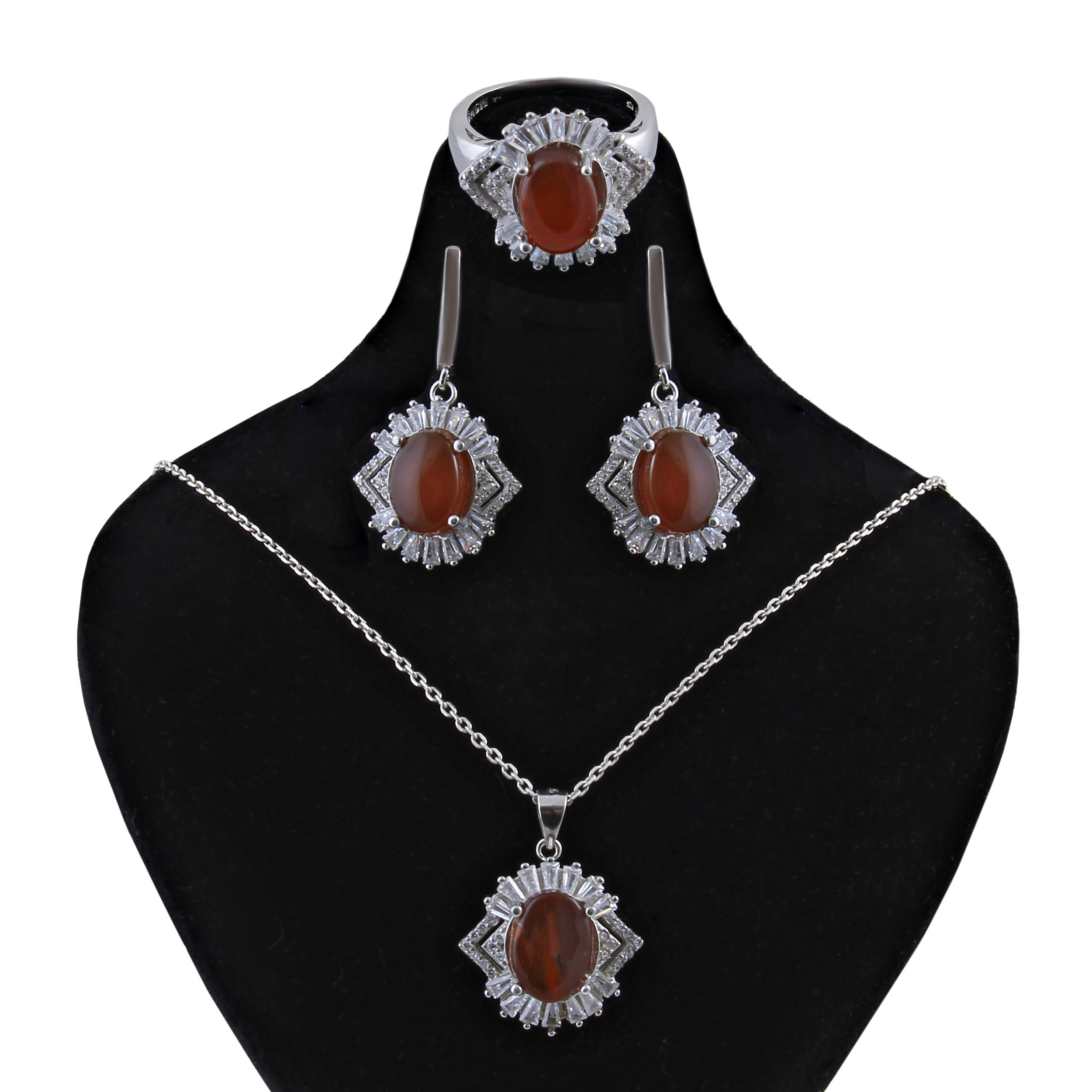   نیم ست نقره زنانه بازرگانی میلادی کد NTR_074