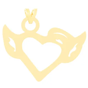 آویز گردنبند طلا 18 عیار زنانه الن نار مدل 3189 طرح قلب و پر