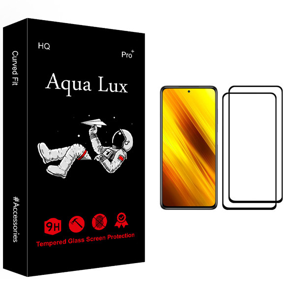 محافظ صفحه نمایش آکوا لاکس مدل +Pro مناسب برای گوشی موبایل شیائومی Poco X3 بسته دو عددی