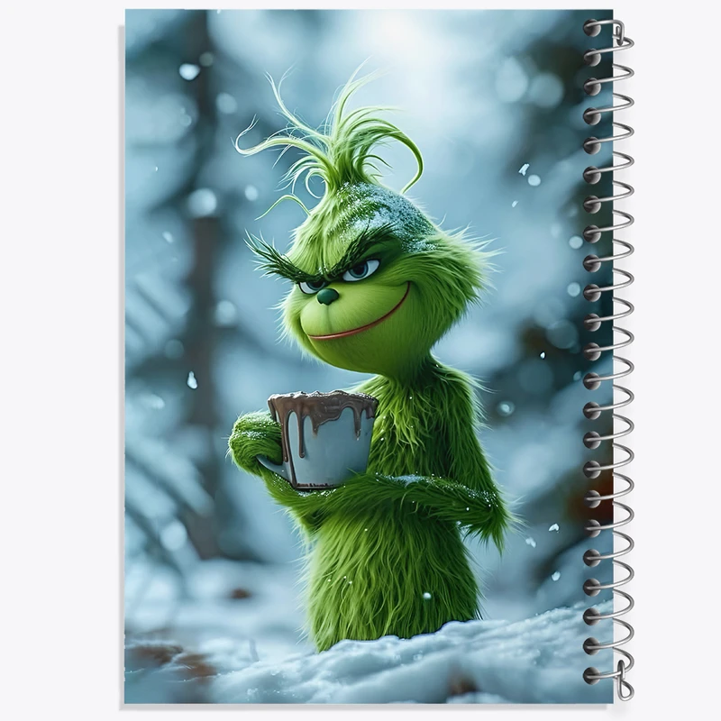 دفتر ژورنال نویسی 50 برگ خندالو مدل نقطه ای طرح گرینچ (Grinch) کد F8316