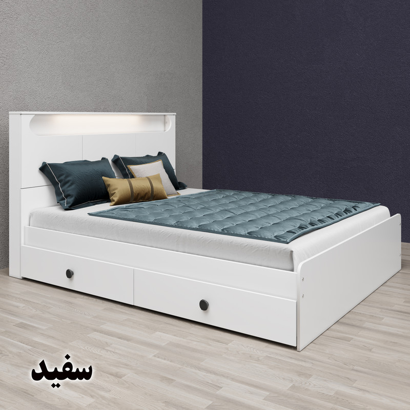 تخت خواب دو نفره وینه چوب مدل آرتا سایز 160x200 سانتی متر