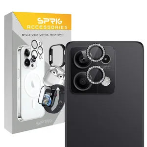Sprig Ring Metal Diamond Camera Lens Protector For Xiaomi Redmi Note 13 5G