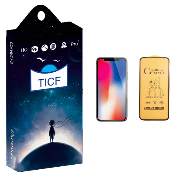 محافظ صفحه نمایش سرامیکی تی ای سی اف مدل +HD مناسب برای گوشی موبایل اپل iPhone X