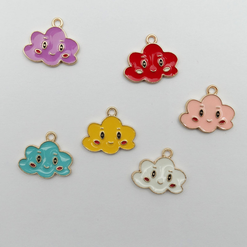 آویز گردنبند زنانه مدل ابرهای خندان کد AG1069 مجموعه 3 عددی