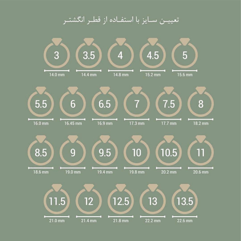 انگشتر ترمه ۱ مدل کمند RH438 انگشتر ترمه ۱ مدل کمند RH438