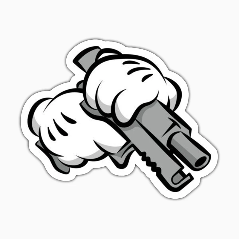 استیکر لپ تاپ و موبایل بووم طرح اسلحه کارتونی کد PS17