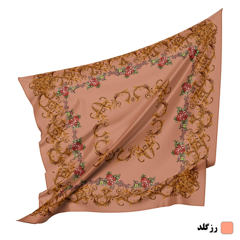 روسری زنانه زیگ زاگ مدل ترکمن طرح گل کد 0002