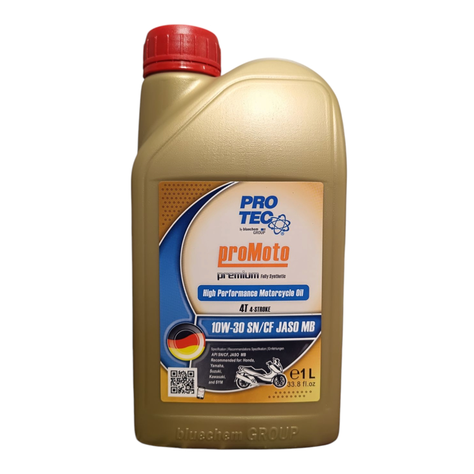 روغن موتور سیکلت تمام سنتتیک پروتک مدل SN 10W-30 حجم 1 لیتر