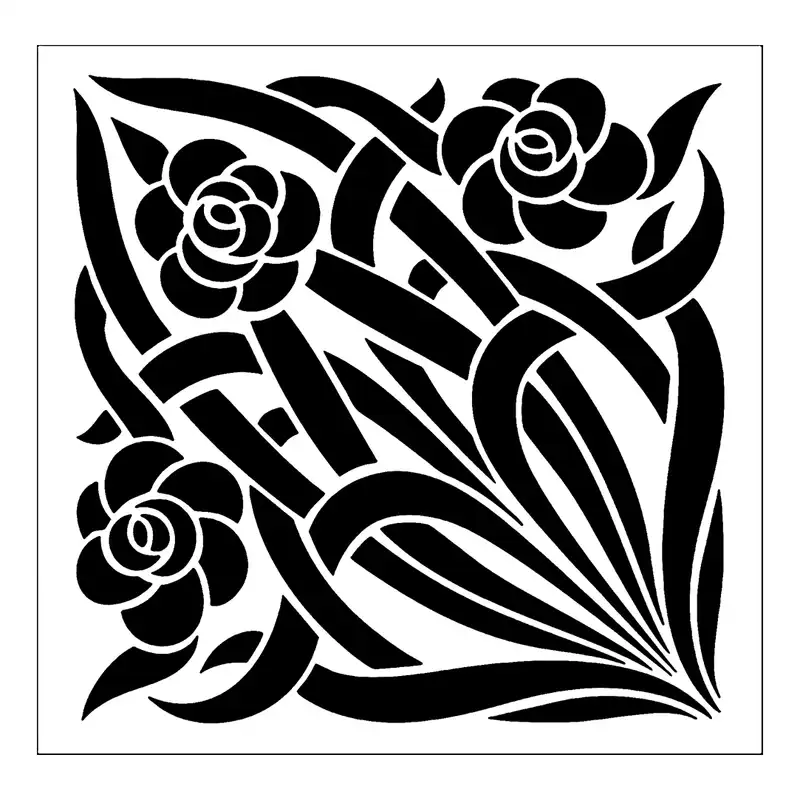 شابلون باتیس آرت طرح گل کد 50-517
