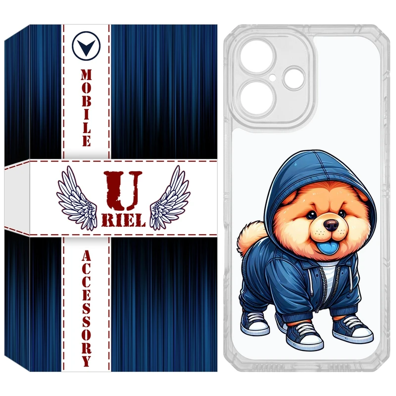 کاور یوریل مدل Clear کد 65 طرح سگ مناسب برای گوشی موبایل اپل iPhone 16