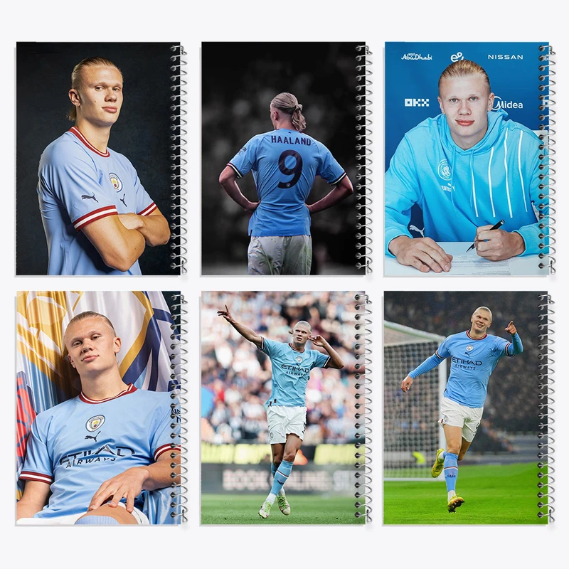 دفتر مشق 50 برگ خندالو طرح ارلینگ هالند کد 343 مجموعه 6 عددی