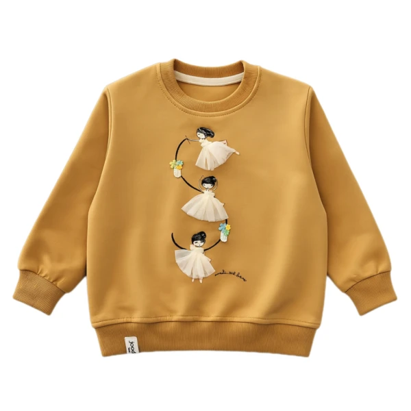 سویشرت دخترانه مدل سه پری بالرین کد N-03