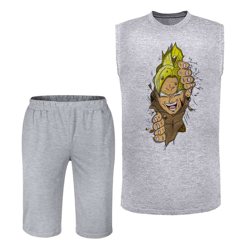 ست تاپ و شلوارک مردانه مدل انیمه  کد J41