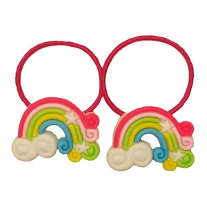 کش مو دخترانه مدل رنگین کمان کد 04 بسته 2 عددی