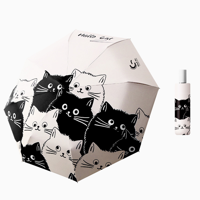 چتر 8 پره گلد ایر مدل Hello Cat قطر 100 سانتی‌متر