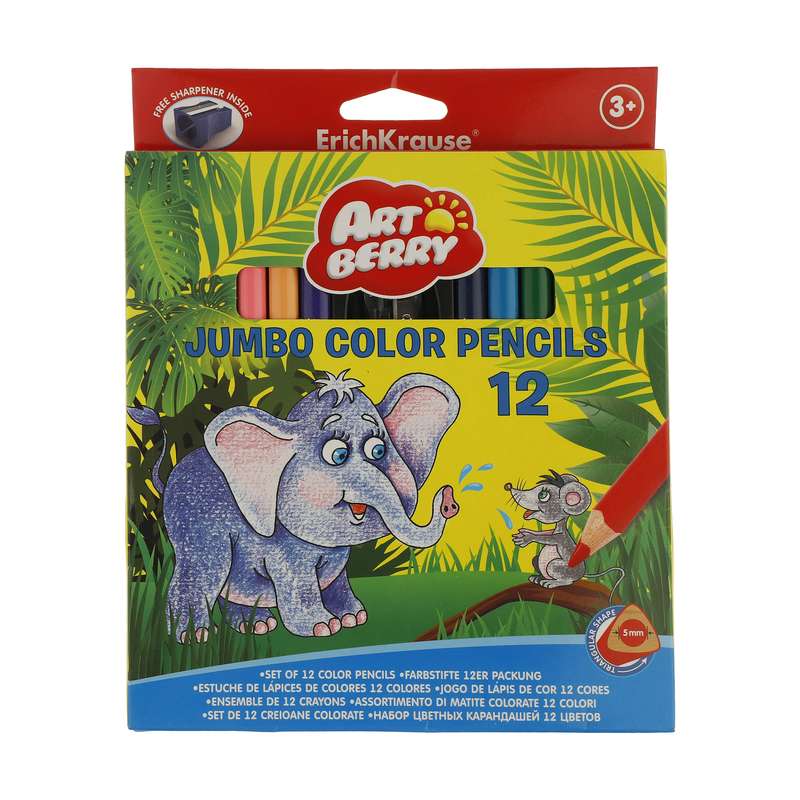 مداد رنگی 12 رنگ اريک کراوزه مدل JUMBO کد 32474	