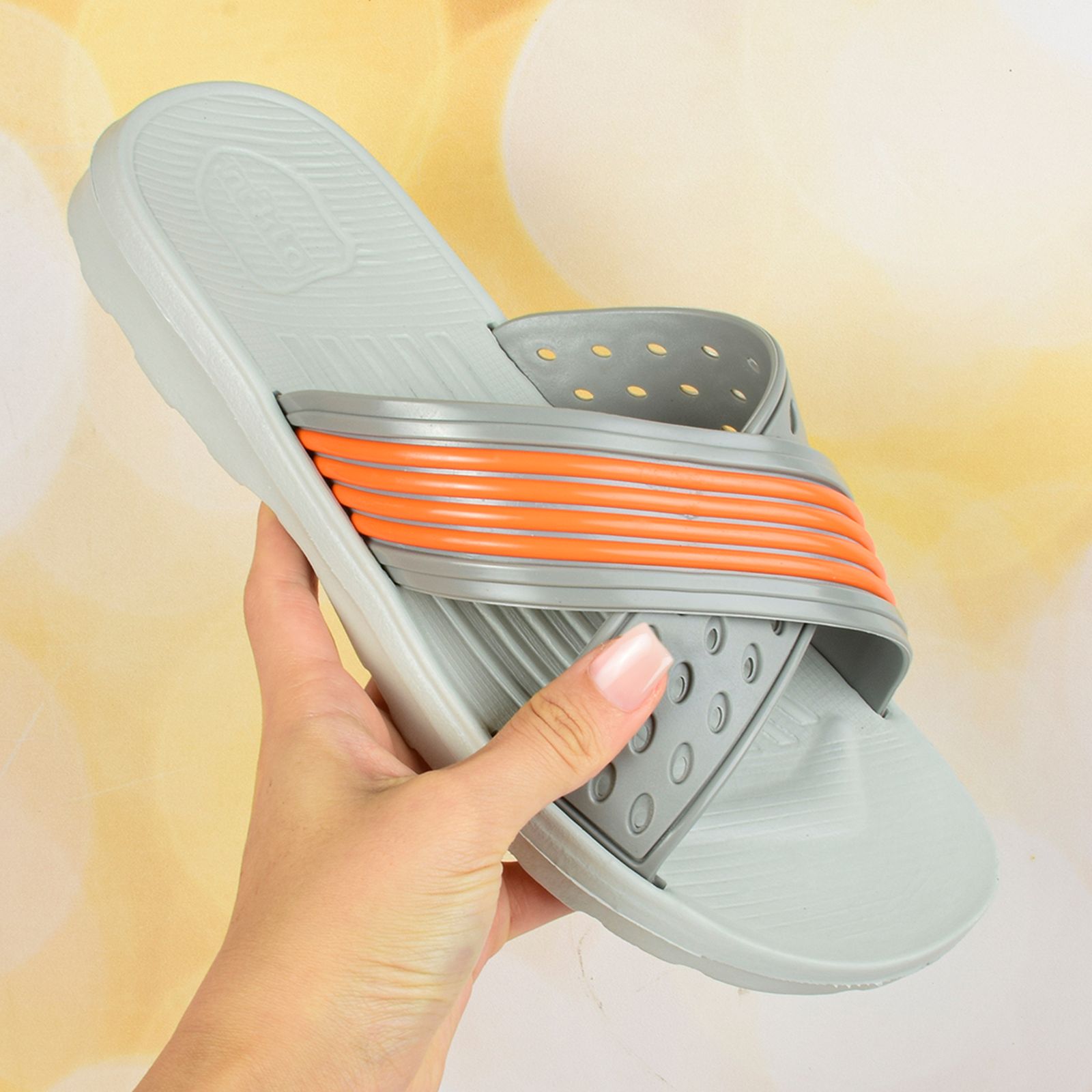 دمپایی مردانه نیکتا مدل پانچی GRY.1803 - - 5