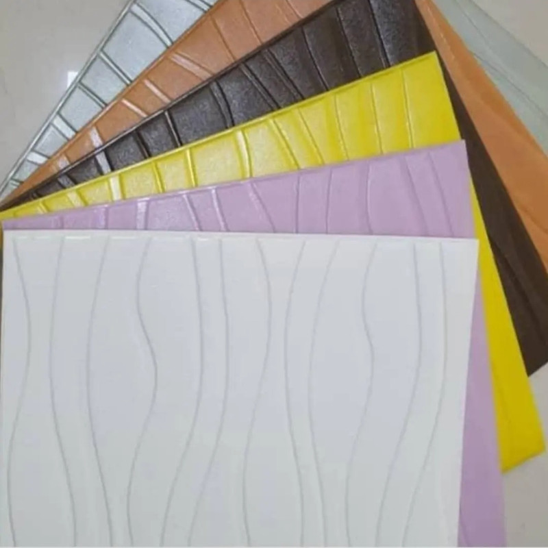 دیوارپوش مدل فومی پشت چسب دار طرح موج بسته 10 عددی