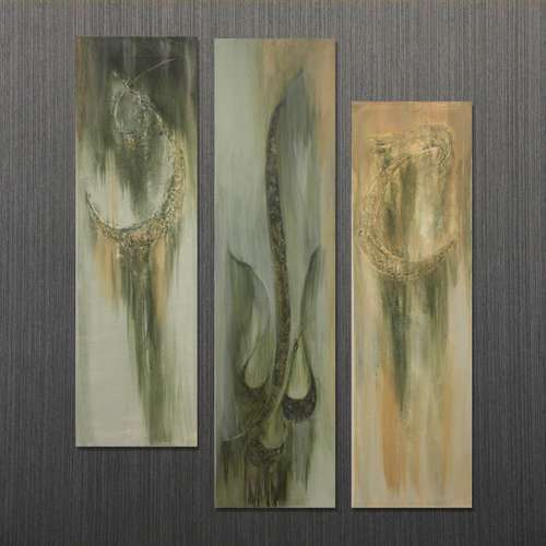 تابلو نقاشی خط ساقی مدل برجسته روی بوم مجموعه سه عددی