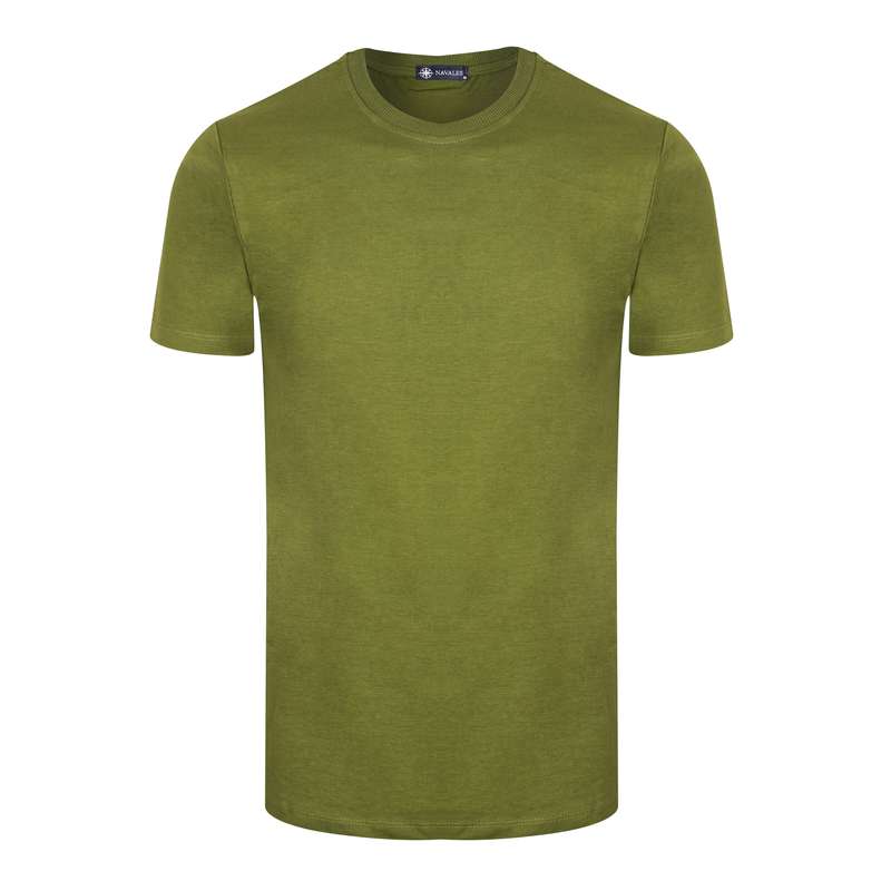 تی شرت آستین کوتاه مردانه ناوالس مدل سایز بزرگ OCEAN S/S TEES رنگ زیتونی