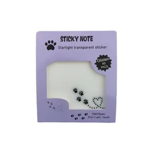 کاغذ چسب دار مدل استیک نوت شفاف شاین دار طرح قلب
