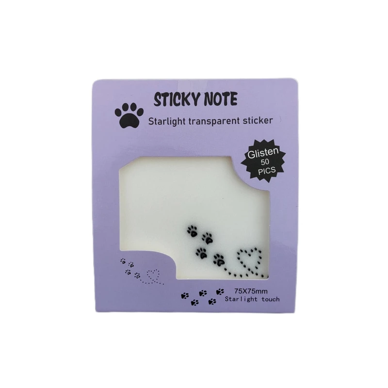کاغذ چسب دار مدل استیک نوت شفاف شاین دار طرح قلب