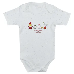 بادی آستین کوتاه نوزادی اسپیکو مدل آدم برفی 1