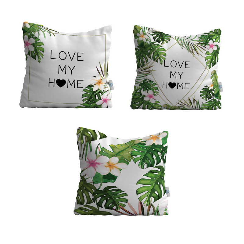 کاور کوسن شمسه نگار مدل برگ و گل کد BM-127 مجموعه سه عددی