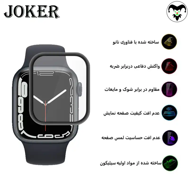 محافظ صفحه نمایش نانو جوکر مدل NJK مناسب برای اپل واچ سری 7 SE 44 میلی متری
