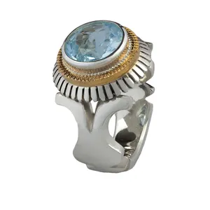 انگشتر نقره مردانه مدل توپاز کد SGR 05