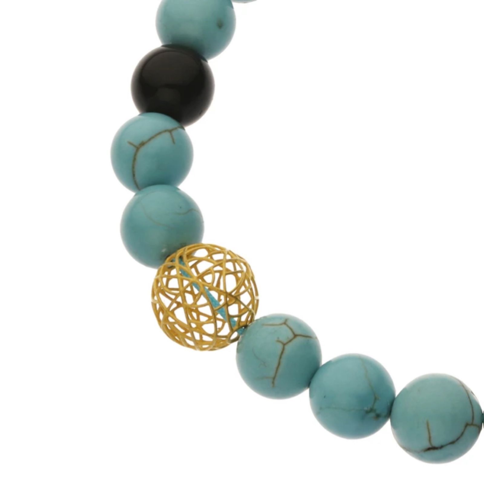 دستبند طلا 18 عیار زنانه وی وی گلد گالری مدل چشم نظر و فیروزه - - 2