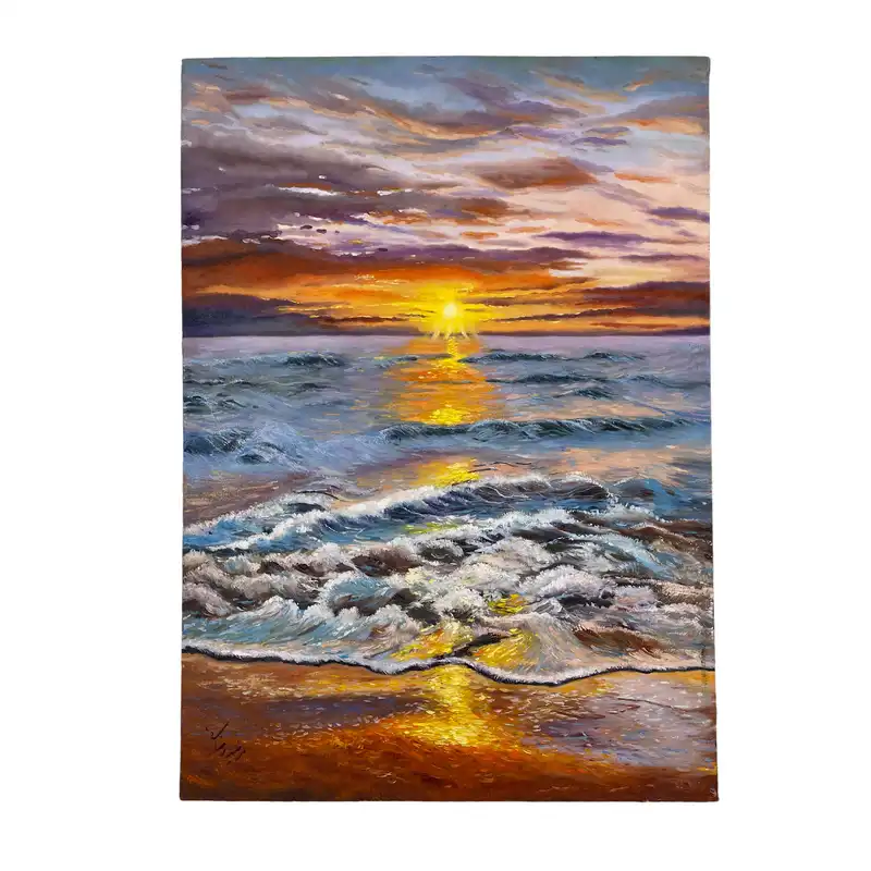 تابلو نقاشی رنگ روغن مدل غروب آفتاب کد 1