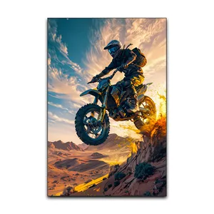 تابلو شاسی گوفی مدل موتورسیکلت موتورسوار موتور کراس کوه و کمند طرح Motorcycle Motor Cross کد MOUNTEN15