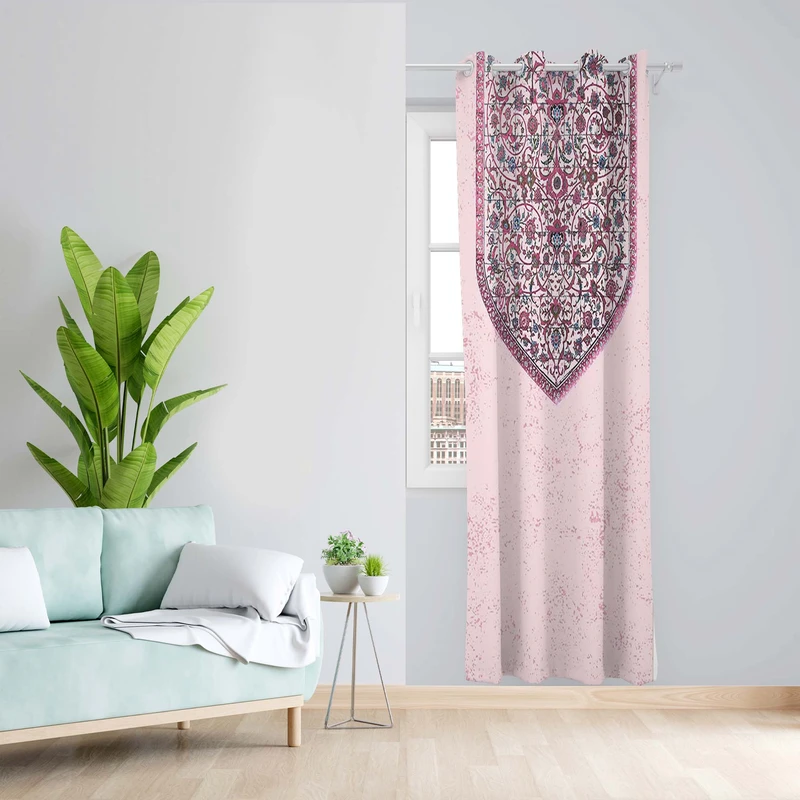 پرده طرح سنتی مدل مخمل پانچی کد 1510 z سایز 140x200 سانتی متر