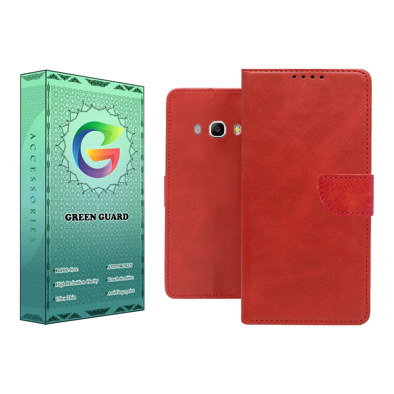 کیف کلاسوری گرین گارد مدل چرمی مگنتی کد RED-R10 مناسب برای گوشی موبایل سامسونگ Galaxy J7 2016