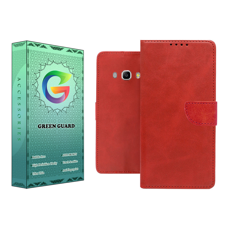 کیف کلاسوری گرین گارد مدل چرمی مگنتی کد RED-R10 مناسب برای گوشی موبایل سامسونگ Galaxy J7 2016